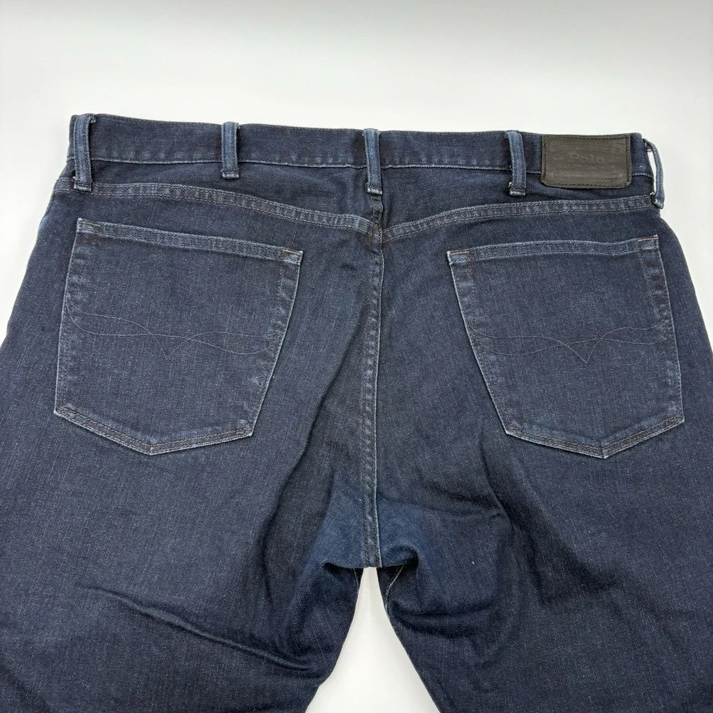Polo Ralph Lauren Hampton Relaxed Straight Jeans Mens 38x32 Dark Wash Denim